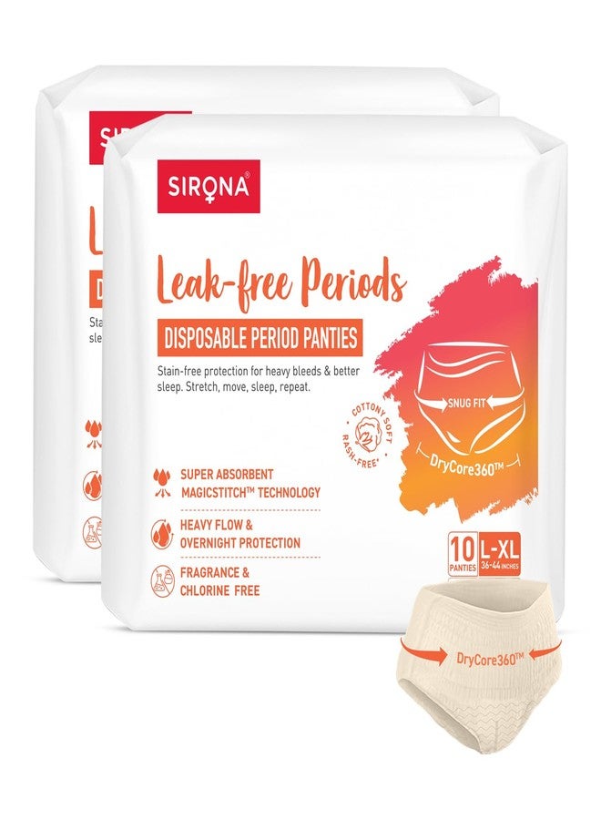 Sirona Disposable Period Panty for Girls & Women | L-XL (36-44 Inch) | Pack of 20 | 360° Coverage for Stress Free Periods | Leakage Protection for Heavy Flow | Rash Free | Super Absorbent with Comfortable Fit - Image 1